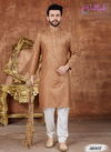 Cofee Fancy Party And Function Wear Traditional Kurta Pajama Khadi Cotton Redymade Collection 16007